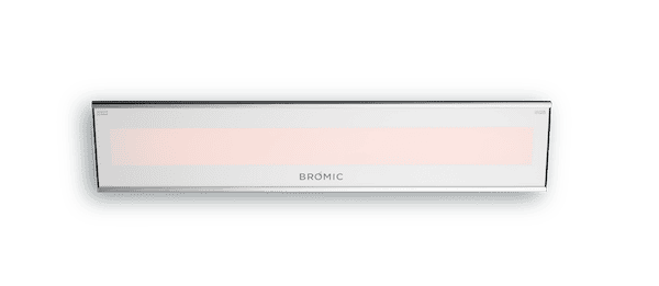 A Bromic Platinum Smart-Heat Electric Outdoor Heater in White (with shadow)