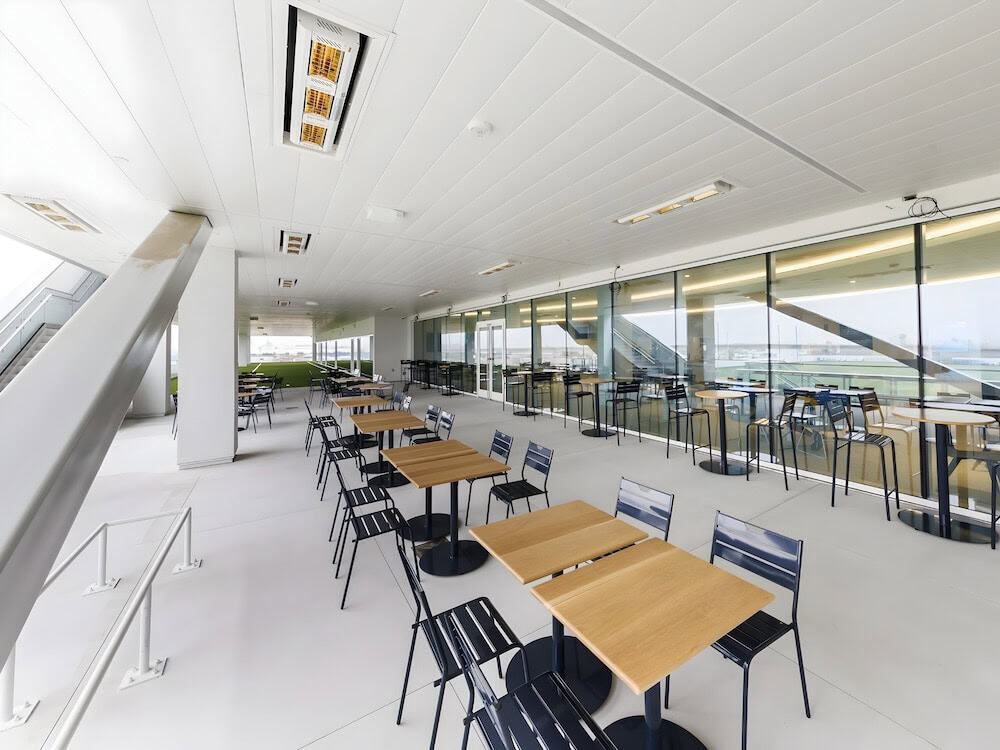 Solaira ICR H2 heaters recessed on the lower deck of the LA Chargers training facility