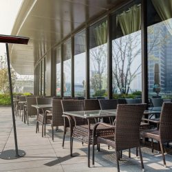 Aura Fixed Post mount Outdoor Heater in Black