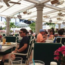 Solaira Alpha H1 heaters on tandem suspension at the Beverly Hills Cabana restaurant.