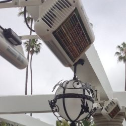 Solaira Alpha H1 heater suspended at the Beverly Hills Hotel