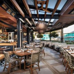 Ceiling mounted Solaira Heaters in King's Seafood San Jose CA