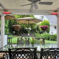 Infrared Solaira CosyXL H1 heater under Losa Angeles residential pergola.