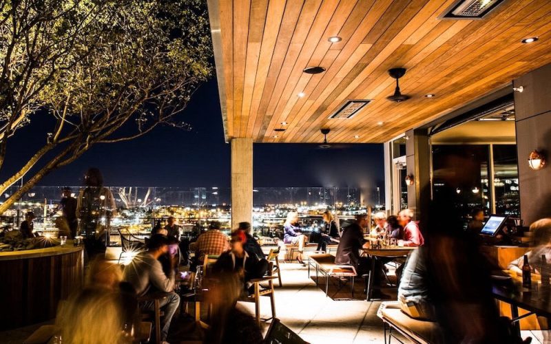 Solaira ICR Series H3 outdoor heaters installed at a Nashville Rooftop Restaurant