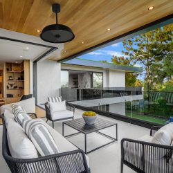 Solaira Radius Ceiling Mounted Radiant Pendant Heater installation modern covered residential porch