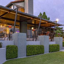 Sunglo PSA265 permanent mount heater on a restaurant patio