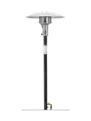 Sunglo Permanent In-Ground Post Heater with a Black-colored pole ideal for open patio designs