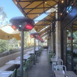 Solaira Malibu 360 degree post-mounted heating at True Foods Restaurant, La Jolla, CA